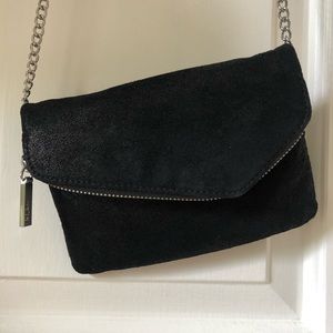 HOBO black faux leather crossbody